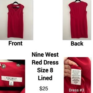 Nine West, red, lived, size 8 dress
